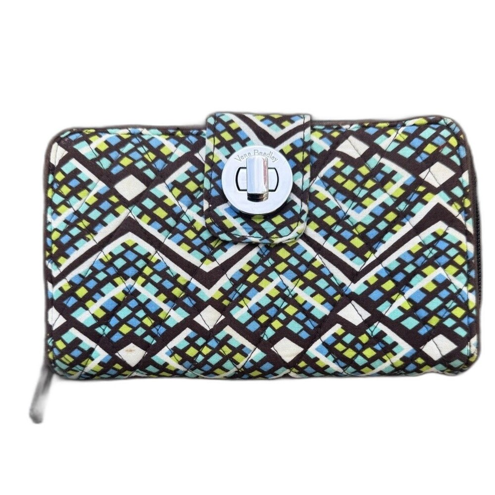 Vera Bradley Rain Forest Turn Lock Wallet Excellent Condition